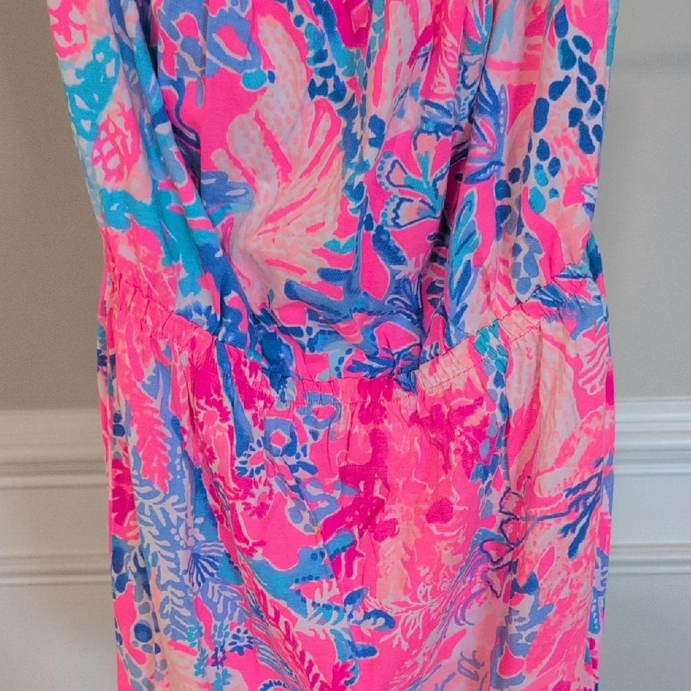 Lilly Pulitzer Vibrant Strapless Pink and Blue Dress XS - Picture 3 of 3